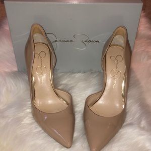 Jessica Simpson Nude Leather Heels